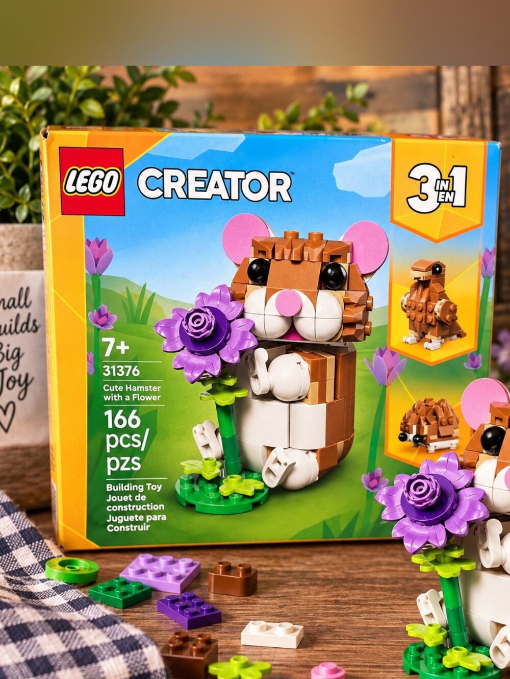 LEGO Creator 3-in-1 Cute Hamster with Flower 31376 166 Pc NWT Sealed 🐹🌸